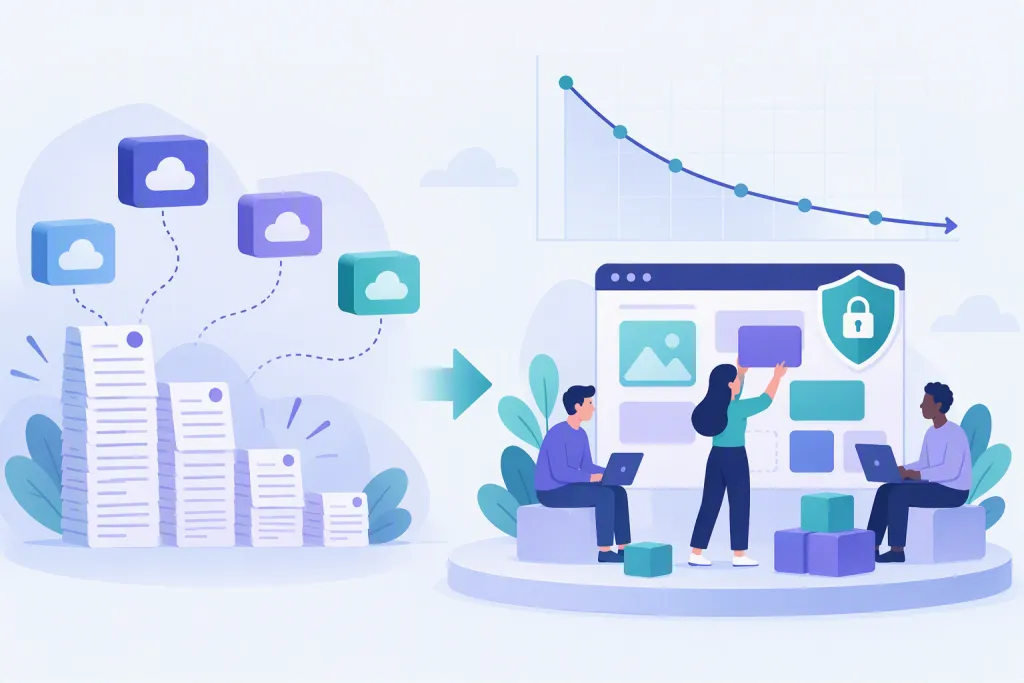買っている SaaS を、自分たちで作ったアプリに置き換えてコストを下げるイメージ